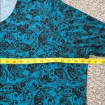 Woman Within  Plus Size 3X Teal Paisley Sharkbite Hem Flowy 3/4 sleeve‎ Tunic Top Photo 3