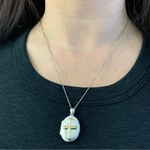 Sterling Silver Cross Front Oval Locket Pendant Necklace 925 18” Photo 0