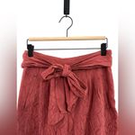 Anthropologie EttTwa Aubade Mauve Tie Waist High Rise Textured Cropped Pants 4 Photo 3