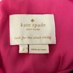 Kate Spade Chiffon Embellished Bow Midi Dress V Neck Hot Pink Women’s Size 2 Photo 8
