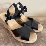 BKE  Espadrille Wedge Sandals Black Women’s Size 7.5 Ankle Strap Buckle Photo 0