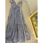 Tuckernuck  O.P.T. Blue White Striped Flounce Ruffle Cut-out Stella Maxi Dress S Photo 7