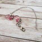 Unusual Pink & Silver Tone Necklace with Extender Photo 4