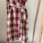Madewell NWT  Gingham Ruffle Wrap Mini Dress in Red/Beige - Small Petite  Photo 2