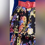 Caroline Constas Reign Floral Belted Tiered Mini‎ Skirt NWT Size L Black Size L Photo 2