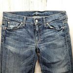 7 For All Mankind Womens Blue Denim Crop Dojo Jeans Size 28 (30x21) EUC Photo 5