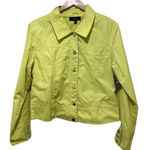 QUE Yellow Cropped Trucker Jacket Lightweight Cotton Blend Size XL Photo 0