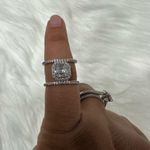 Henri Bendel NWT  Luxe Asscher Cut Pave Silver Tone Harness Ring Size 5 Photo 0