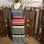 Premise  dress woman’s coral lime cream stripe maxi tank rayon dress NEW Sz M Photo 4
