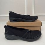 Bzees  Rosie Shoes Womens 10 Black Fabric Slip On Casual Comfort Wedge Shoes Photo 2