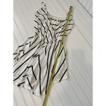 Sage Romper White & Black Striped Surplice Flared Romper Size S Photo 3
