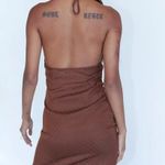 Princess Polly NWT Lenny Brown Polka Dot Halter Mini Dress Size 4 Photo 1