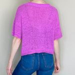 New In Pinkish Purple Crochet Cropped Casual Minimalist Sweater Photo 2