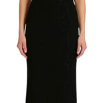 NWT Bari Jay Black Silver Glitter Maxi Gown Crisscross Back Formal Dress Sz 14 Photo 0