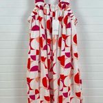 Boutique Emily Wonder Mini Dress Lined Babydoll Geometric Print Ruffles Square Neck 1X Photo 3