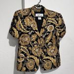 Genny vintage suit set rare print silk gold black: Box 0012: Size 8 Photo 1