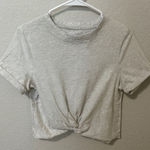 Fabletics  Knot Front Gray Tee Size Small | Short Sleeve Activewear Top Photo 0