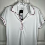 Adidas  Golf Polo Shirt Sz L White Pink Trim Photo 2