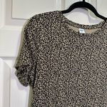 Old Navy short sleeve crew neck luxe animal print shirt size medium Photo 3