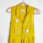 Moulinette Soeurs Anthropologie Spiraea Yellow Floral Embroidered Buttoned Dress Photo 5