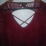 Always Indigo 3X Boho Lace Wine Long Sleeved Tunic Dress/Top Plus Red Photo 3