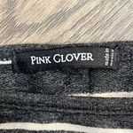 Pink Clover  Large Short Sleeve Gray & White Striped Top Shirt Photo 1