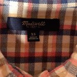 Madewell  Flannel Slim Shirt Palma Plaid Button Front Long Sleeve Size XS Photo 4