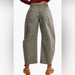 Free People  Good Luck Barrel Leg Pants in Olive Green 29 Photo 6