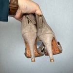 Unisa  Heeled Sandals Women's Size‎ 38 Beige Suede Leather Strappy Heels Photo 2