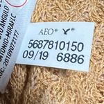 American Eagle  Tan and Ivory Long Sleeve Waffle Knit Top - Size Small - VGUC Photo 5