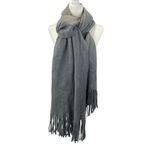 Steve Madden  Rectangular Oversized Gray Fringed Scarf Photo 1