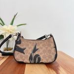 Coach NWT  Teri Mini Crossbody Bag In Signature‎ Canvas With Bow Print Photo 4