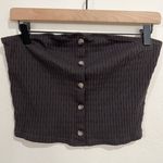 American Eagle Brown Pointelle Tube Top Tank Top Size Large Photo 0