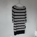 Tommy Hilfiger NEW Grey Black White Silver Striped Sweater Bodycon Dress Small Photo 3