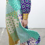 ZARA midi dress bohemian long sleeve prints abstract casual Photo 7