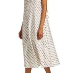 Theory Floral lkat Print Silk Tie Back Slip Midi Dress Size Small Photo 0