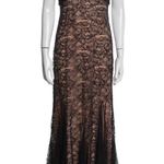 Badgley Mischka Vintage 80s Black Lace Rhinestone Formal Gown Prom Homecoming Photo 1