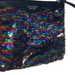 PINK - Victoria's Secret Victoria’s Secret Sequin Clutch Cosmetic Bag reversible rainbow colors Photo 0
