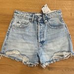 ZARA NWT distressed ripped High waist denim jean mini shorts - raw him Photo 0