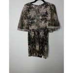 Selfie Leslie  Black Gold Glitter Batwing Sleeve Short Mini Dress Cocktail S NWT Photo 2