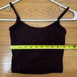 SheIn Dark Brown Ribbed Sleeveless Crop Camisole Tank Top Size Small Photo 3