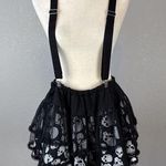 Tripp NYC Suspenders Skull Mini Skirt Size XXL Black White Tulle Ruffle Goth Photo 0