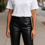 Elodie Black Faux Leather Pants Women's Size Medium Photo 0