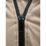 White Fox Boutique WHITE FOX Ribbed Knit Crop Zip-Up Top XS Tan Y2K Street Style Neutral Aesthetic Photo 3