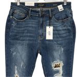 Judy Blue NEW High Rise Distressed Skinny Jeans Leopard Patch Size 31 Photo 3