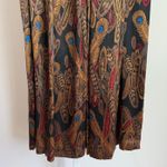 Linda Allard Ellen Tracy *Rare 100% Silk Maxi Skirt Feather Print Vintage Size 4 Black Photo 1
