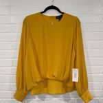 Fifteen Twenty NEW Blouson Crepe Top Mustard Blouse Photo 0