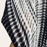 Michael Stars Blue White Tie Dye Stripe Ruana Open Front Wrap Coverup Photo 3