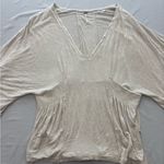 Free People  Cream V-Neck Blouse Photo 0