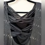 Sequin Dress by Allen Schwartz black shimmer dress, back cut out, ribbon detail Size XL Photo 2